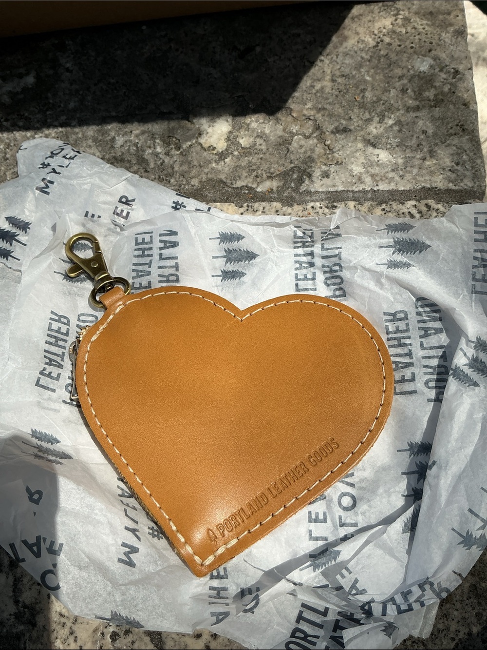 Portland Leather Goods -Heart Keychain Pouch